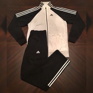 Adidas Men’s Black and White Tracksuit